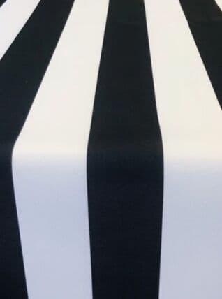 Striped Black White null table runner rental
