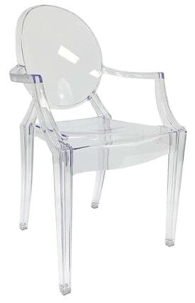 Ghost Chairs with arms chair rental