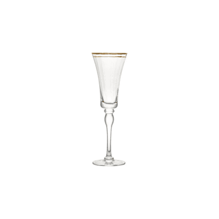 Gold Trim Champagne Flute glassware rental