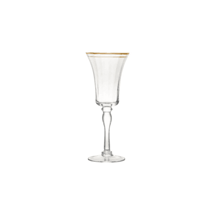 Glass Gold Trim Red Wine glassware rental