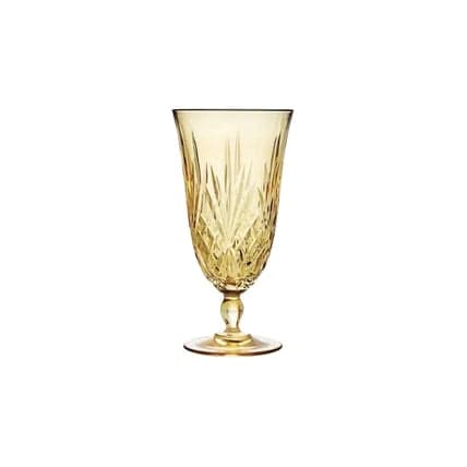 Crystal Cut Yellow Water Glass glassware rental