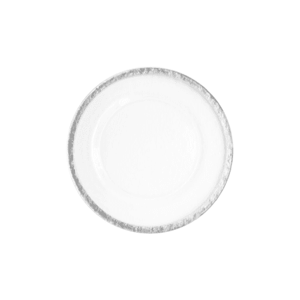 Glass Metallic Ring Charger Silver charger plate rental