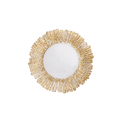 Glass Deniz Flower Gold - Light Charger charger plate rental