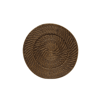 Rattan Brown Charger charger plate rental