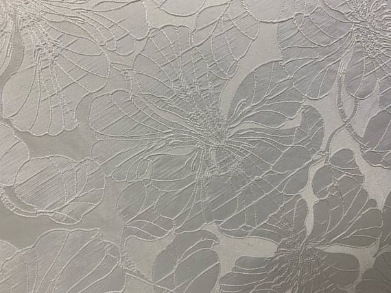 Flora Crystal White tablecloth linen rental