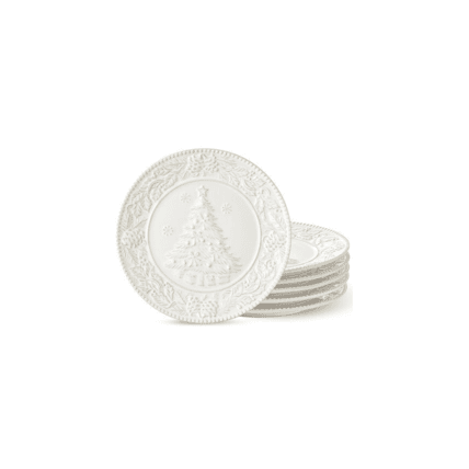 Cream White Holiday Salad or Dessert plates dinnerware rental