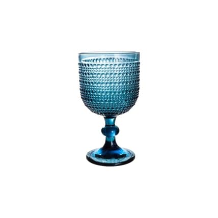 Vintage Blue Bubble Wine Goblet glassware rental