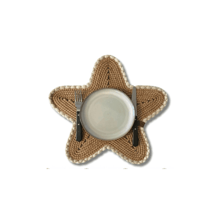 Senia Starfish-Natural woven with white trim Charger charger plate rental