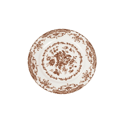 Floral Brown Vintage Dinner Plates dinnerware rental