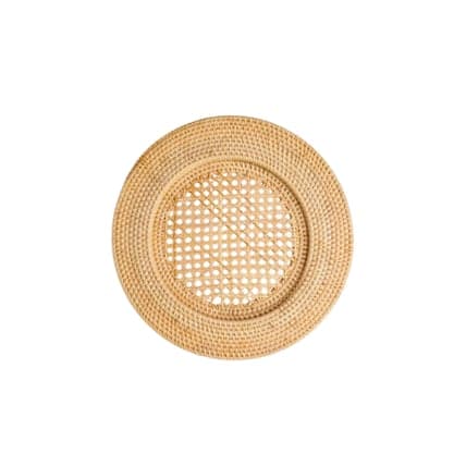Honey Rattan Charger charger plate rental