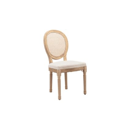 Francois Rattan Round wood chair rental
