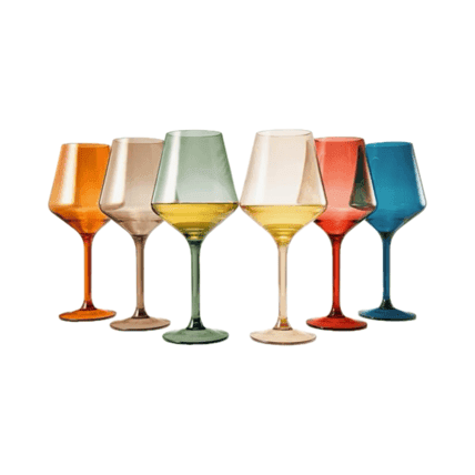 Acrylic Rainbow Wine Glasses glassware rental