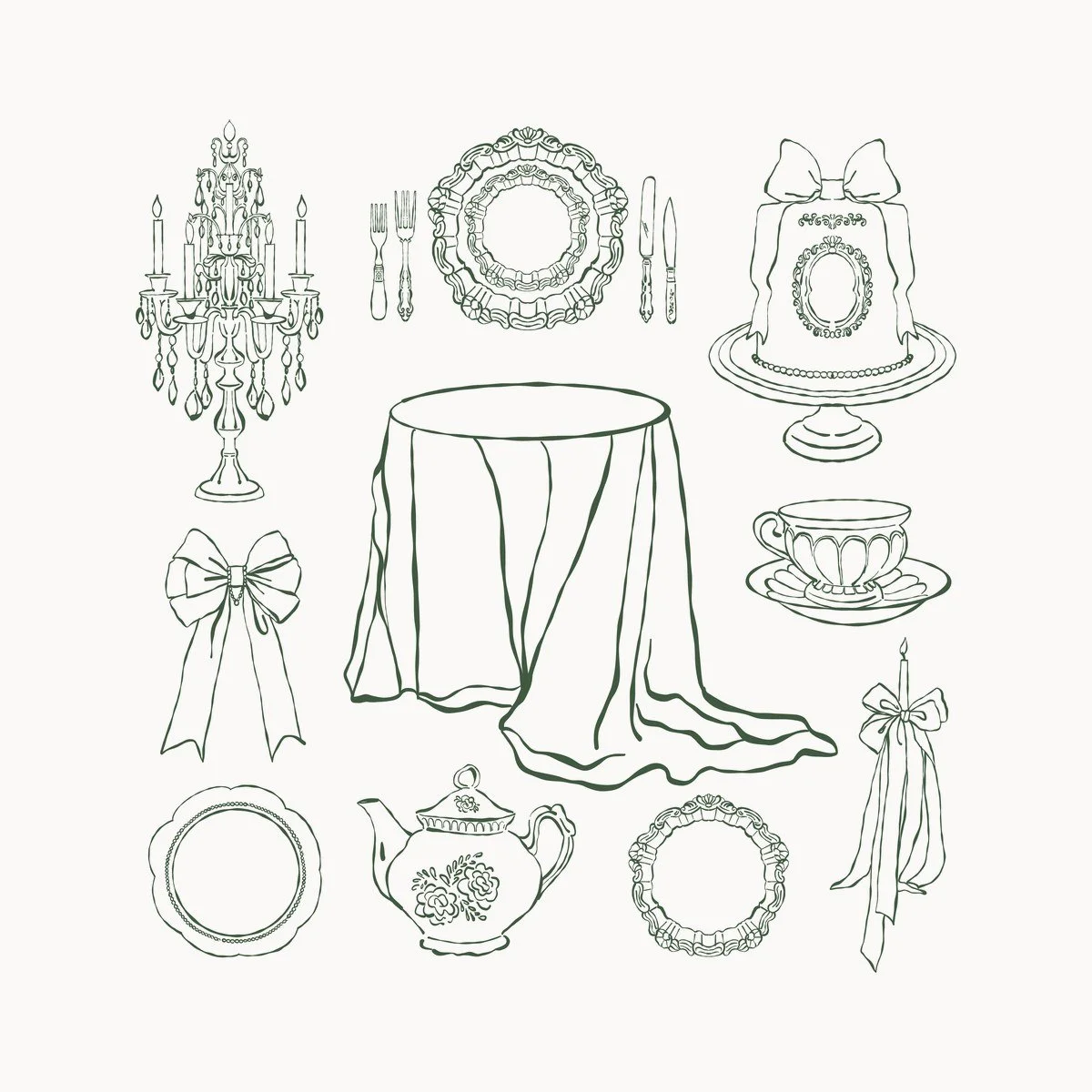 Chargers, glassware, and flatware place settings
