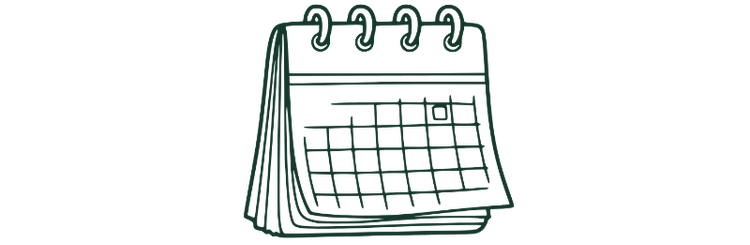 Line drawing of a calendar